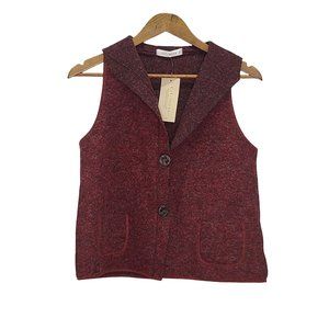 Cut Loose Red Wool Knit Vest With Pockets Size XS